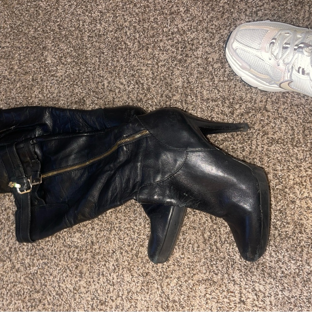 Women’s tall 3:5 heel Nine West black boots - Picture 13 of 14